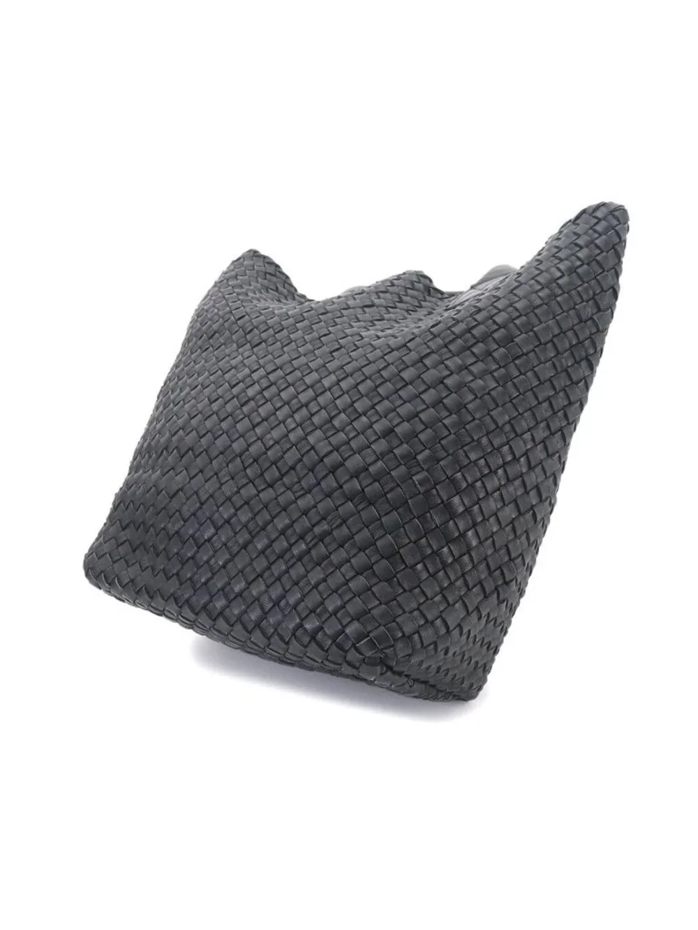 Bottega Veneta Intrecciato Cabas Tote Leather Black Gold